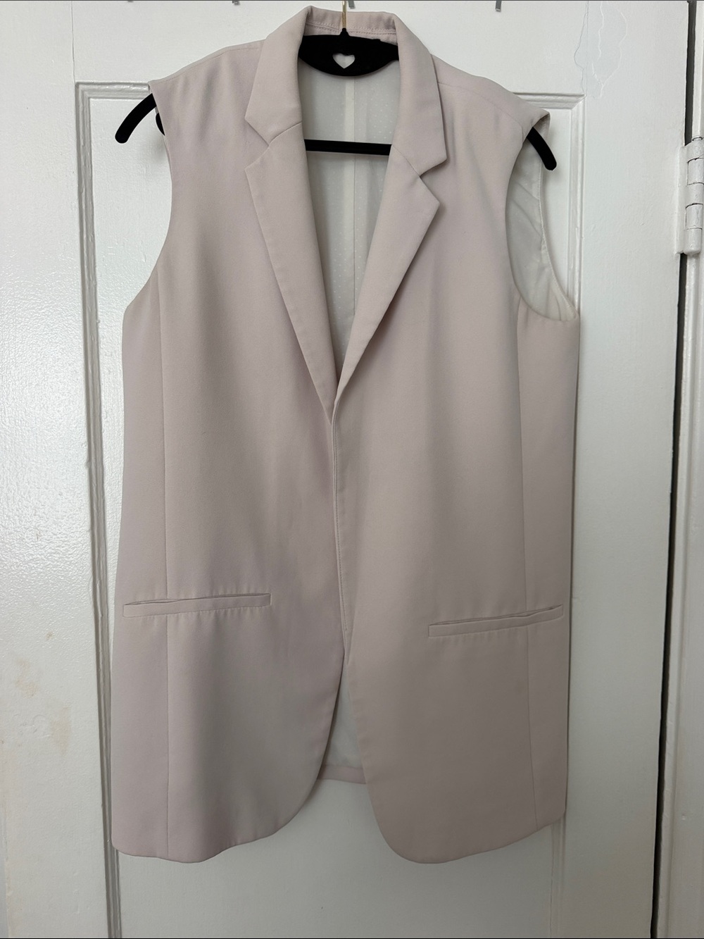 Express Sleeveless Blazer Vest in Light Taupe